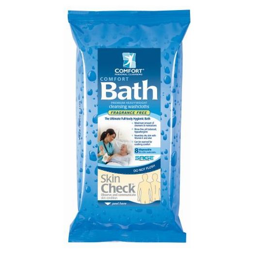 Sage Comfort Bath Cleansing Washcloths, Unscented Soft Pack with Aloe and Vitamin E