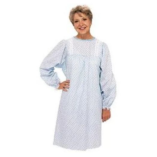 Salk LadyLace Broadcloth Ladies Gown, Short Sleeve Garden Print