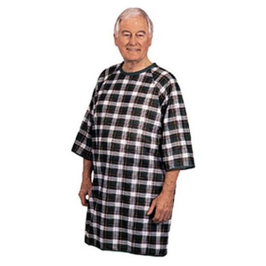 Salk ThermaGown Insulated Patient Gown, Blue-Green Plaid