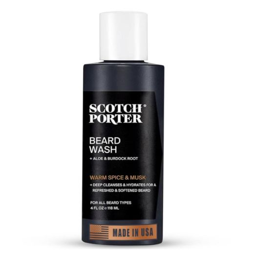 Scotch Porter Moisturizing Beard Wash for Men | Cleanses, Softens & Hydrates for Healthier Beard | Formulated with Non-Toxic Ingredients, Free of Parabens, Sulfates & Silicones | Vegan | 4oz Bottle