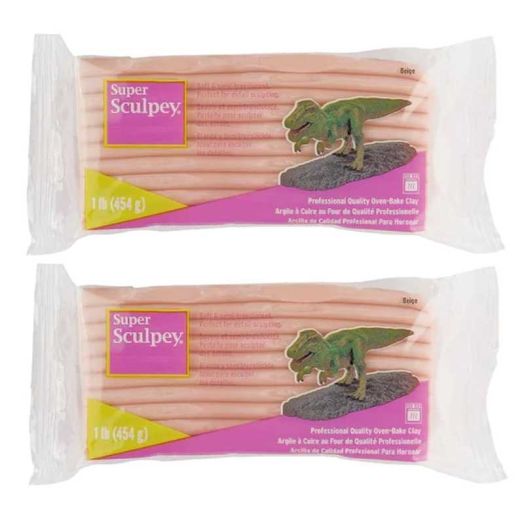 2-PACK - Super Sculpey Polymer Clay 1 Pound - Beige