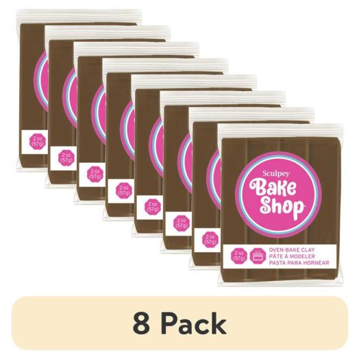 (8 pack) Sculpey Bake Shop 2 oz Oven Bake Polymer Clay Brown