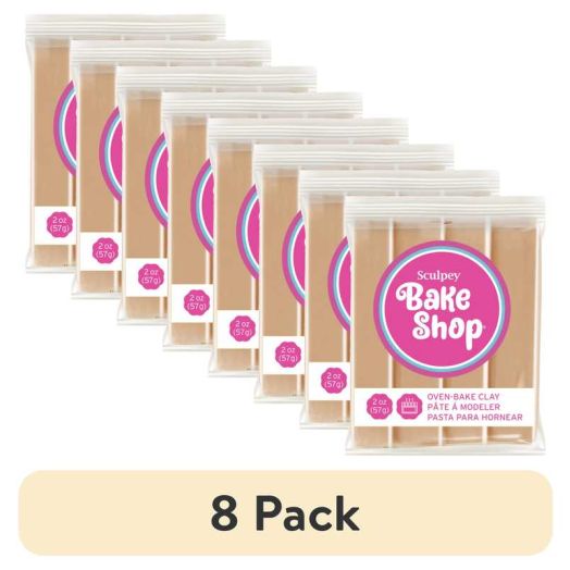 (8 pack) Sculpey Bake Shop 2 oz Oven Bake Polymer Clay Tan