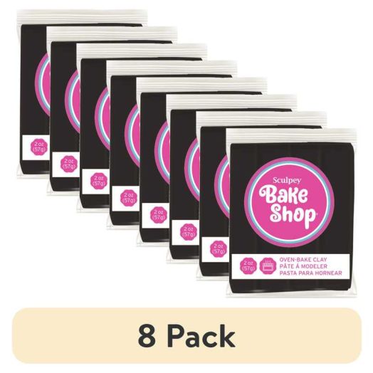 (8 pack) Sculpey Bake Shop Brand 2 oz Modeling Clay Black