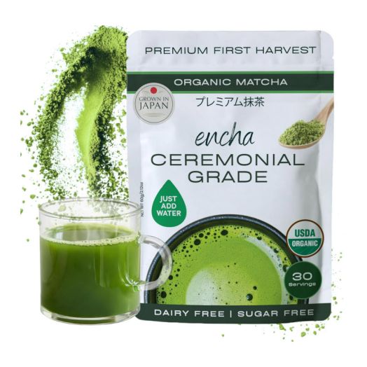 Encha Ceremonial Grade Matcha Green Tea - First Harvest Organic Japanese Matcha Green Tea Powder, From Uji, Japan (60g/2.12oz)