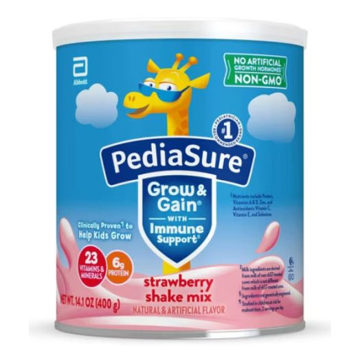 Abbott Nutrition PediaSure Grow & Gain Non-GMO Shake Mix Powder, Strawberry 14.1 oz