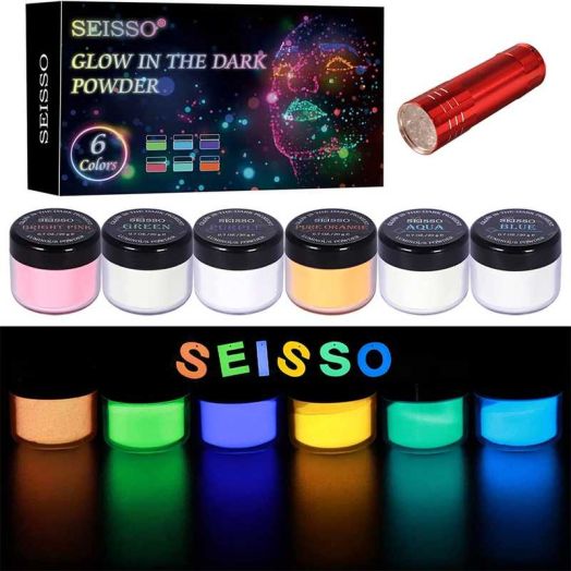 Glow in the Dark Powder Pigment Luminous Powder Dye 0.7 oz for Acrylic Nail Art, Crafts DEWEL
