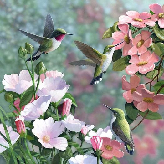 Diamond Art Kits for Adults Kids Hummingbird 5D DIY Full Drill Diamond Arts Home Decor 11.8X11.8 inch