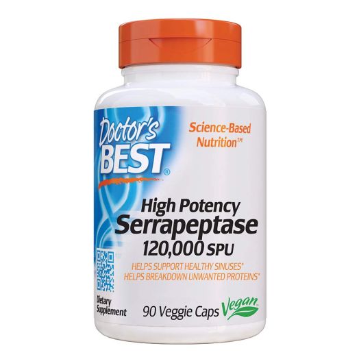 Doctor's Best High Potency Serrapeptase (120,000 Units), 90-Count
