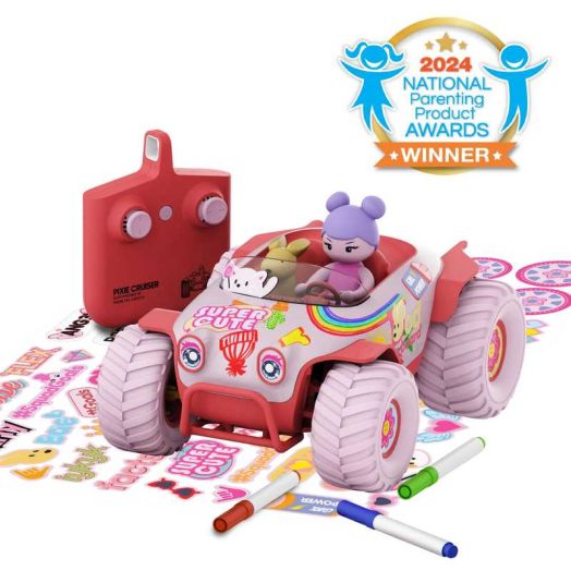Sharper Image Pixie Cruiser Doodle, Customizable RC Car with Markers, Stickers & Accessories, 13-piece, Age 6+ | Sharper Image