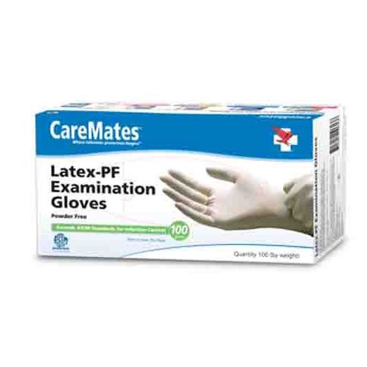 Shepard Medical CareMates Latex-PF Examination Gloves, Large 100 Count