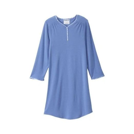 Silverts Women's Open Back Henley Nightgown, Small