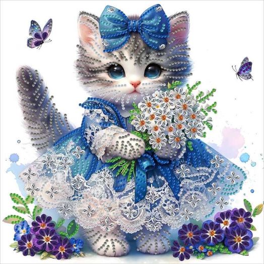 Sinkoo 2 Pcs 12"x12" Cat and Flowers Diamond Art Kits for Adults, DIY Bird Diamond Painting Kits Round Diamond Dots for Adults, 5D Full Drill Painting Kit Art and Crafts for Adult Home Wall Decor