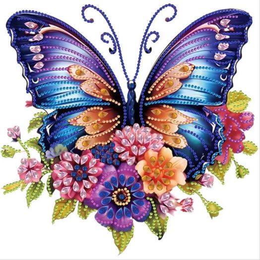 Sinkoo Boho Decor Butterflies and Flowers 5D Diamond Painting Art Kits For Adult Teen, DIY Full Drill Diamond Painting Flower Bird Art and Crafts 12x12inch