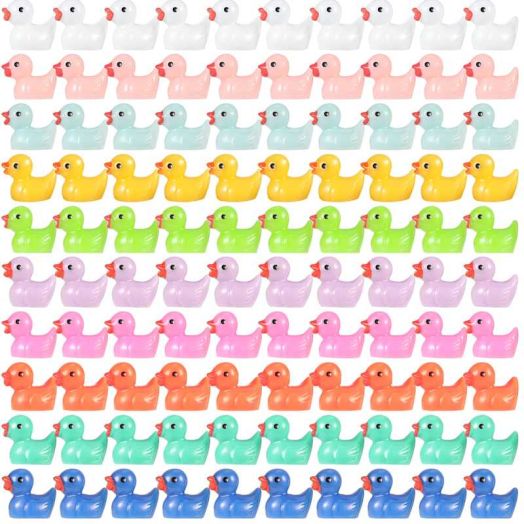 sixwipe 100 PCS Mini Resin Duck, Miniature Figures Fairy Garden Ducks, Tiny Ducks for Home Garden, Mini Ducks DIY Handmade, Miniature Landscape Garden Aquarium Potted Ornament Accessories