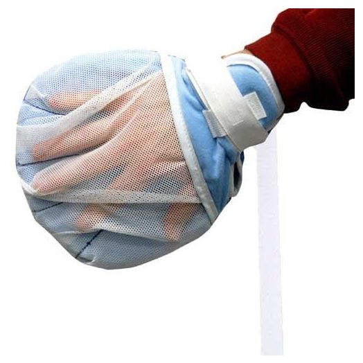 Skil-Care Finger Separator Mitts, White One Size Fits Most 1-Strap Pair