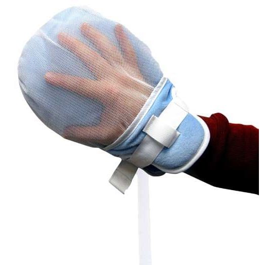 Skil-Care Padded-Plus Mitts Hand Restraint, White 1-Strap One Size Fits Most