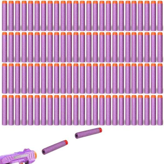 100-Dart Bullets Refill Pack for N-Strike Elite 2.0 Series - Compatible with All Elite Blasters Purple