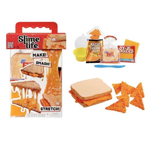 Slime Life Grilled Cheese with Chips DIY Slime Kit, Make, Smash, and Stretch Your Food Slime, Ages 8+