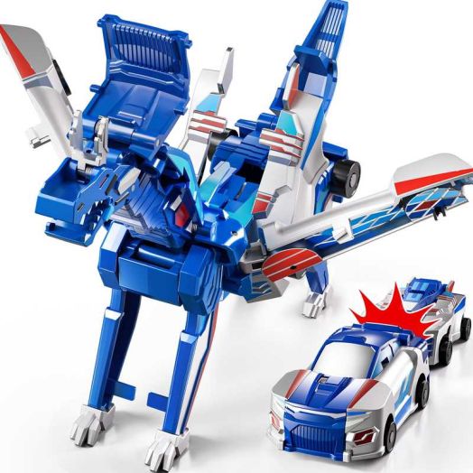 Collision Transforming Dinosaur Car Toy, 2 in 1 Magnet Cars Transform into Dinosaur Toys, Robot Dinosaur Toy Cars Birthday Gift for Kids Boys Girls Age 4-6 6-12 Year Old