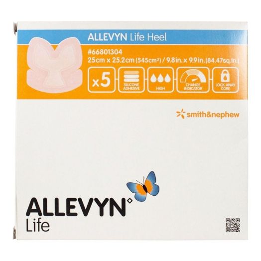 Smith & Nephew Allevyn Life Heel Silicone Gel Adhesive Dressing, 9.8 Inch x 9.9 Inch