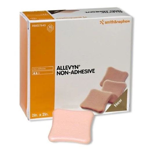 Smith & Nephew Allevyn Non-Adhesive Hydrocellular Polyurethane Foam Dressing, 8 x 8 Inch