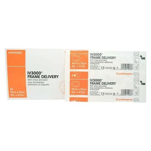 Smith & Nephew OpSite IV3000 Frame Delivery IV Dressing, 4 x 4-3/4 Inch Box of 50