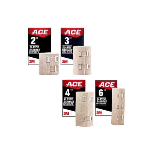 3M ACE Brand Elastic Bandage with E-Z Clip Fastener, 6 Inch x 5 Yards