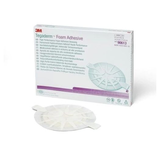 Solventum Tegaderm High Performance Foam Adhesive Dressing, Medium Oval 5-5/8 x 6-1/8 Inch
