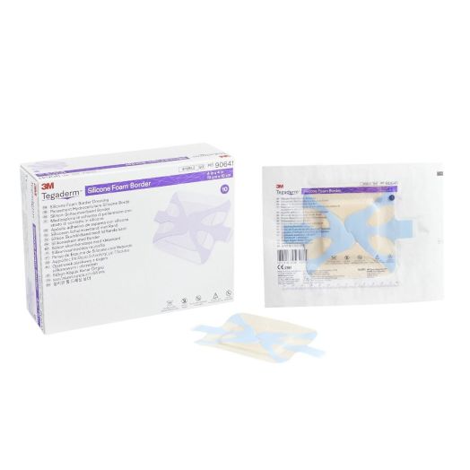 Solventum Tegaderm Silicone Foam Border Dressing, 4 x 4 Inch