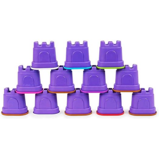 Kinetic Sand, 12-Pack Castle Containers, Multi-Color Play Sand for Party Favors, Goodie Bags, Sensory Toys for Kids Ages 3 and up