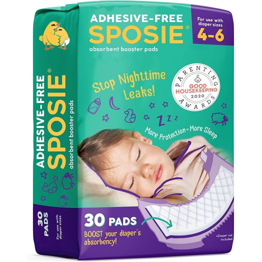 Sposie Booster Pads Diaper Doublers, 30 Pads - For Overnight Diaper Leaks