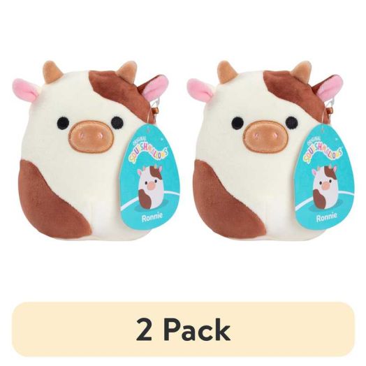 (2 pack) Squishmallows Original 5-Inch Ronnie The Brown Cow - Official Jazwares Plush - Collectible Soft & Squishy Mini Stuffed Animal Toy - Add to Your Squad - Easter Basket Gift for Kids, Girls & Boys