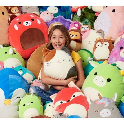 Little Plush 3.5 inch Squishmallows Child's Clip on Plush - Teal Cat w/ Rainbow Belly ()