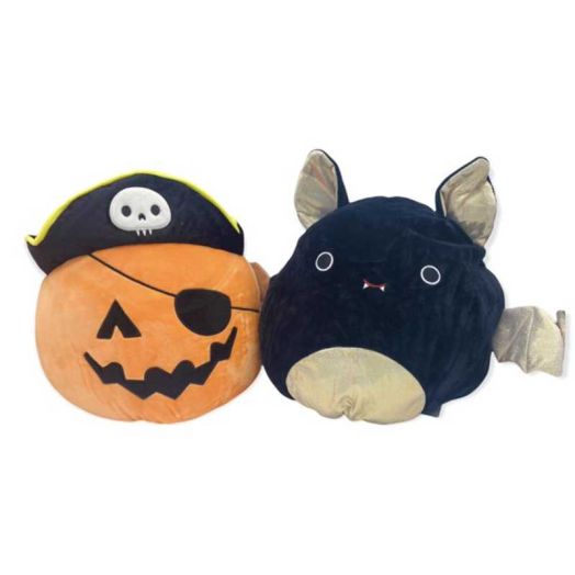 Squishmallows Halloweeen Flip-a-Mallow Paxton Pirate Pumpkin / Emily Bat 12 inch