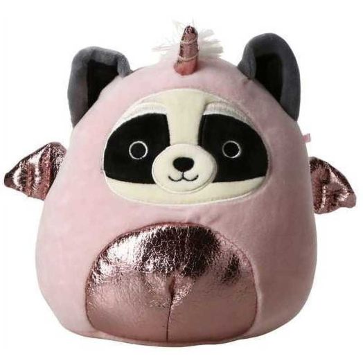 Squishmallows Official Kellytoy Plush 8" Rocky the Raccoon in Pink Alicorn Costume - Ultrasoft Stuffed Animal Plush Toy
