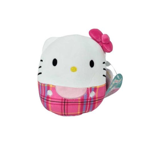 Squishmallows Official Kellytoys Plush 7.5 Inch Hello Kitty Pink Plaid Outfit Christmas Holiday Ultimate Soft Stuffed Toy