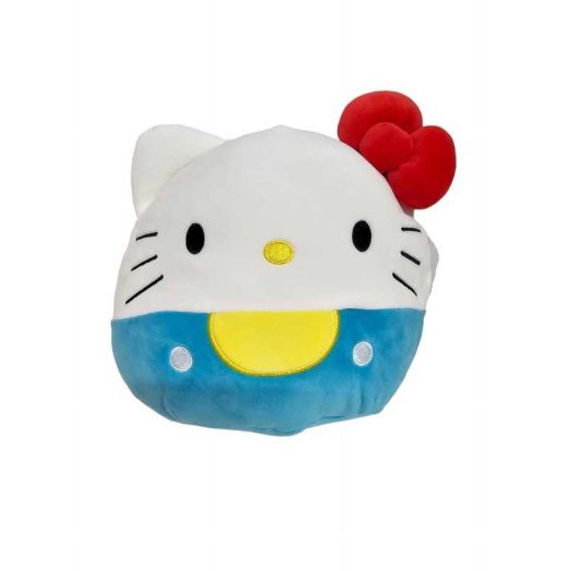 Squishmallows Official Kellytoys Plush 8 Inch Hello Kitty With Blue Outfit and Red Bow Hello Kitty x Friends Sanrio Ultimate Stuffed Toy