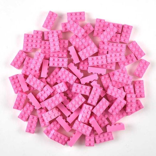 Strictly Briks Classic Bricks Starter Building Set - Brick Set for Kids - Creative Toy & Play Kit for Ages 3+ - Building Blocks for Endless Play & Compatible with Top Brands - 96 Pc, Pink 2×4