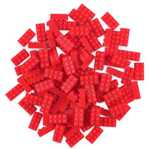 Strictly Briks Classic Bricks Starter Kit, Red, 96 Pieces, 2x4 Studs, Building Creative Play Set for Ages 3 and Up, 100% Compatible with All Major Brick Brands