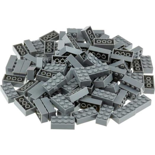 Strictly Briks Classic Bricks Starter Kit, Gray, 96 Pieces, 2x4 Inches, Building Creative Play Set for Ages 3 and Up, 100% Compatible with All Major Brick Brands