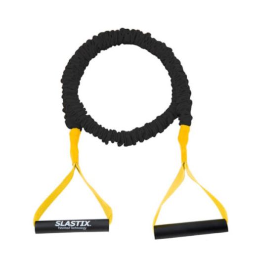 Stroops Slastix Toner Resistance Band with Textured Grip Handles, Light Resistance Black