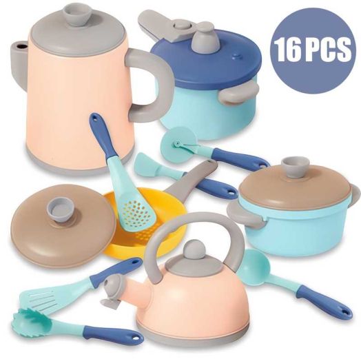Play Kitchen Accessories Set, Pretend Play Kitchen Cooking Toy, Toddlers Gift for 3 4 5 6 Years Old Boys Girls