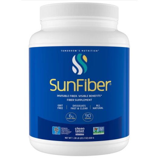 Tomorrow's Nutrition Sunfiber, Soluble Prebiotic Fiber Support for Digestive Wellness with Guar Fiber, Low FODMAP, Vegan, 90 Servings