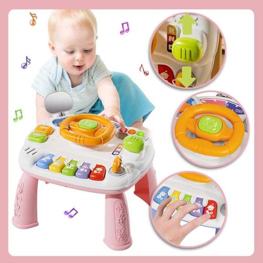 Baby Activity Table Toys for 12-24 Months, Busy Board Montessori Toys for Toddlers 1-3 Girl Birthday Gifts, Learning Educational Toys for Toddlers 1 2 3 Year Old
