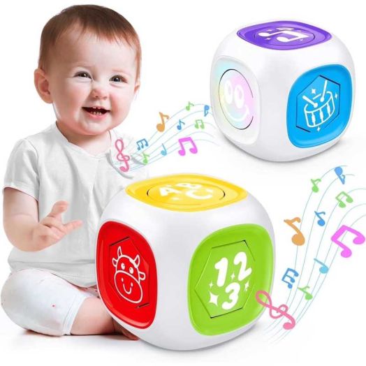 Montessori Toys for 1 Year Old, Musical Cube Toddler Learning Toys for 1-2, 1st First Birthday Gifts for Girls and Boys Baby 3 6 12 24 Months