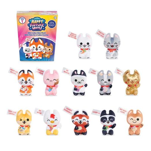 Super Happy Fortune World Mini Collectible Stylized Plush, Kids Toys for Ages 3 up