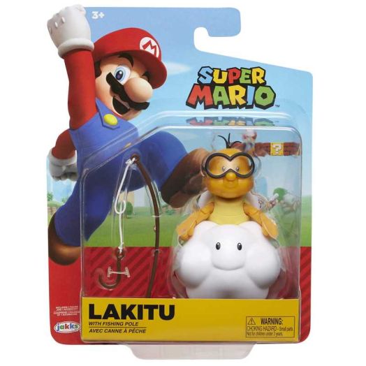 Nintendo Super Mario Lakitu 4" Articulated Figure with Fishing Pole