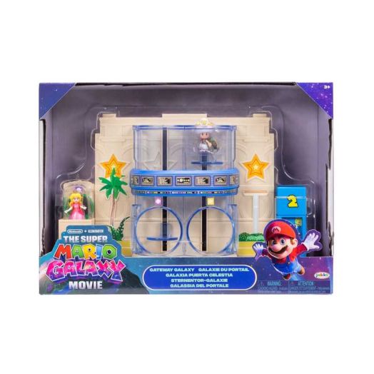 The Super Mario Galaxy Movie - Gateway Galaxy Diorama Playset with 1.5 inch Princess Peach and Exclusive Captain Toad Action Figures