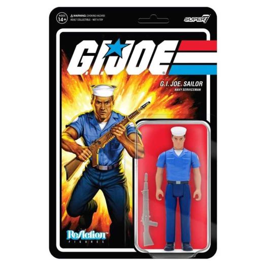 Super7 G.I. Joe Reaction Blueshirt Tan Clean Shaven Figure 3.75"